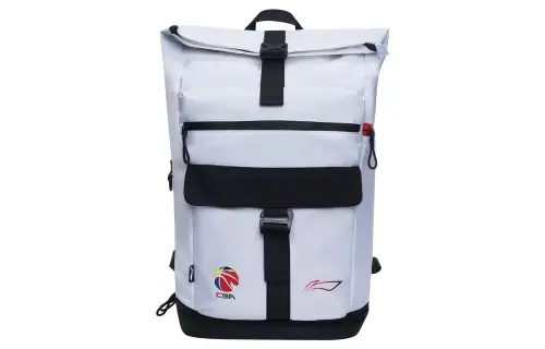 Li Ning Sports Basketball Collection Polyester Students Backpack Regular Unisex White