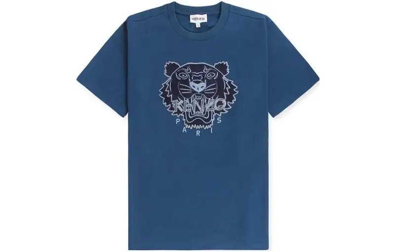 KENZO T Shirts Men's Blue Crew Neck Moderate Straight Fit