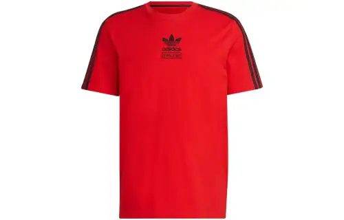 Adidas Originals Chili T Shirts Men's Red Crew Neck Moderate Straight Fit