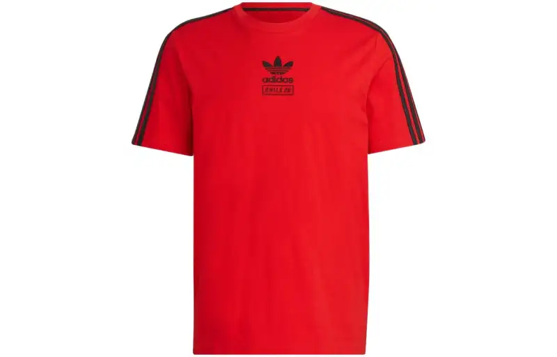 Adidas Originals Chili T Shirts Men's Red Crew Neck Moderate Straight Fit