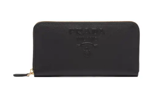 PRADA Saffiano Leather Wallet Women's Black