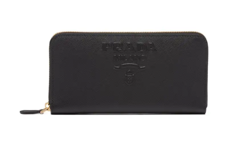 PRADA Saffiano Leather Wallet Women's Black