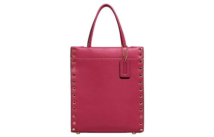 COACH Cashin Glove Tanned Leather Tote Bag, Shopping Bag, Shoulder Bag, Crossbody Bag, Handbag Mini Women's Rose Red