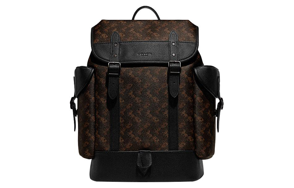 COACH Hitch With Cow Leather And PVC Backpack Large Men's Dark Brown