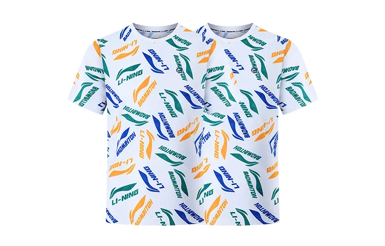 Li Ning T Shirt Men's White Green Blue
