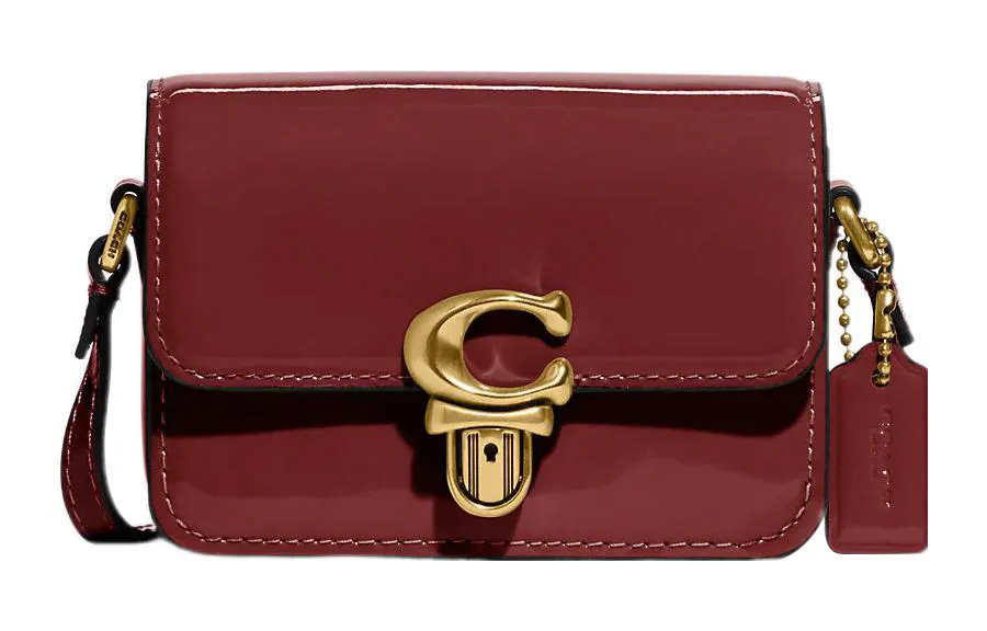 COACH Studio Cow Leather Crossbody Bags Mini Women's Burgundy