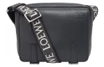 LOEWE Military Messenger Bag In Soft Grained Calfskin And Jacquard Xs Deep Navy
