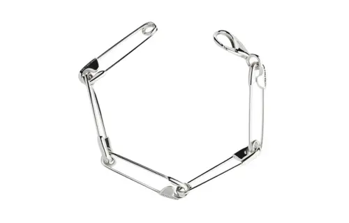 Balenciaga 925 Sterling Silver Paper Clip Bracelet Women's Silver
