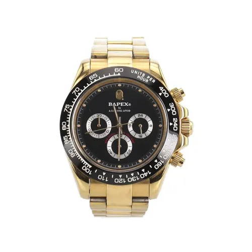 A BATHING APE Quartz Movement Stainless Steel Strap Watch Unisex Black 1G30 182 050