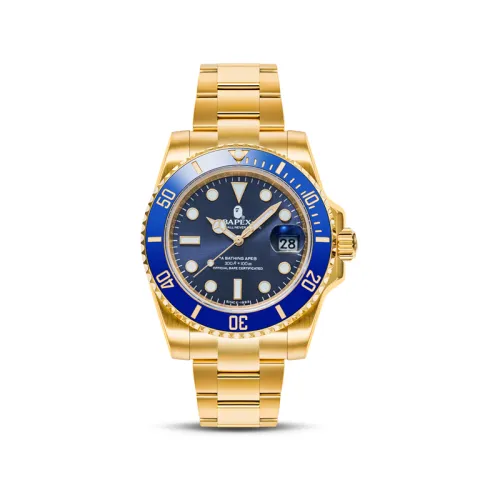 Bape A BATHING APE Type 1 Bapex Watch Gold Blue
