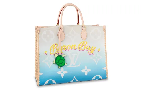 LOUIS VUITTON ONTHEGO Coated Canvas With Raffia And Cow Leather Trim
