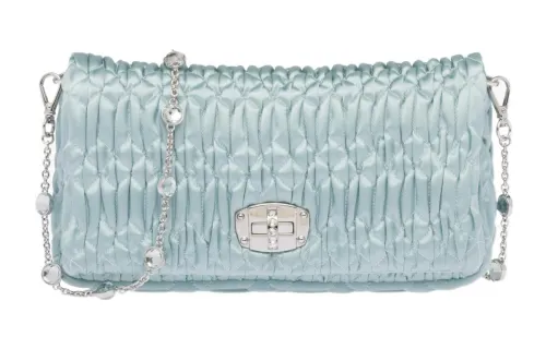 MIU MIU Removable foldable straps, shoulder bag, blue one-shoulder bag
