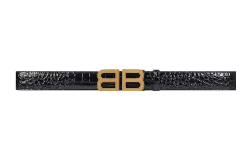 Balenciaga Cow Leather Belts Women's Black Width 2.8cm