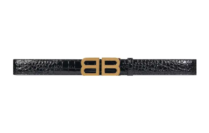 Balenciaga Cow Leather Belts Women's Black Width 2.8cm