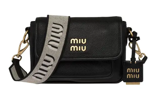 MIU MIU Leather Crossbody Bag, Shoulder Bag Women's Black