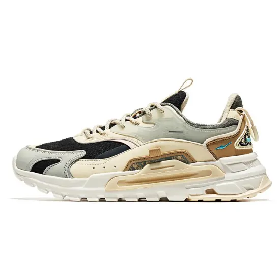 Erke Henan Museum Running Shoes Women's Low-Top Feather White/Light Gray