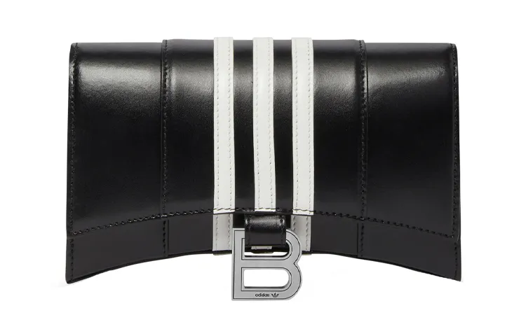 Balenciaga X Adidas Hourglass Wallet With Chain Black