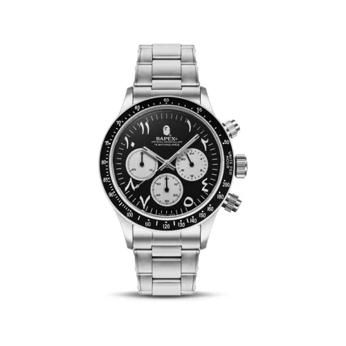 A BATHING APE BAPE FW22 CLASSIC TYPE 4 BAPEX Arabic Indian numerals Ape Man Head Pointer Quartz movement Stainless steel strap Japanese and Korean watch Men's watch Black dial