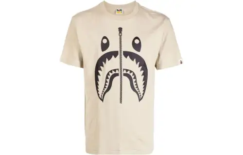 A BATHING APE Bape T Shirts Men's Beige Crew Neck Moderate Straight Fit