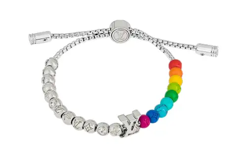 LOUIS VUITTON Beads Bracelet Men's Silver