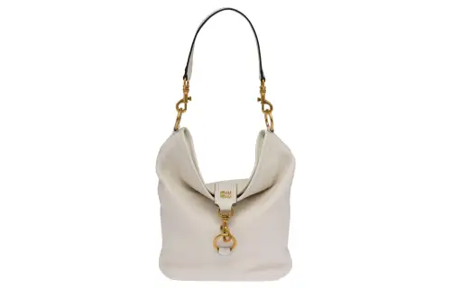 MIU MIU Leather Handbag, Shoulder Bag Women's White
