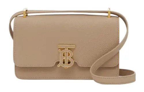 Burberry Calfskin Shoulder Bag, Crossbody Bag Mini Women's Wheat Beige