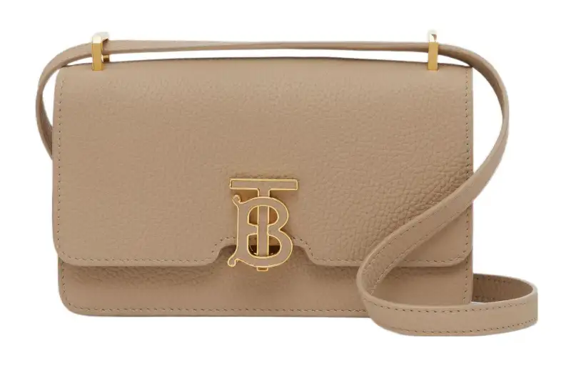 Burberry Calfskin Shoulder Bag, Crossbody Bag Mini Women's Wheat Beige