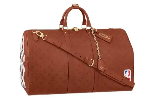 LOUIS VUITTON X Nba Keepall 55 Monogram Ball Grain Leather Brown