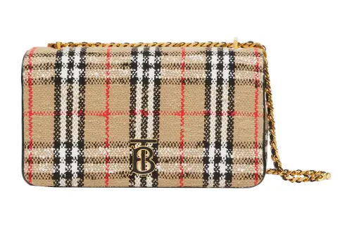 Burberry Lola Bag Floral Tweed Shoulder Bag, Crossbody Bag Medium Women's Brown
