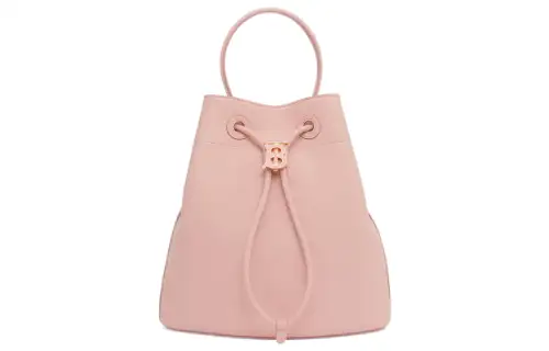 Burberry Calfskin Bucket Bag, Portable Crossbody Bag, Shoulder Bag Small Women's Dark Pink