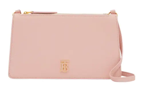 Burberry Mini Tb Grainy Leather Pouch Pink