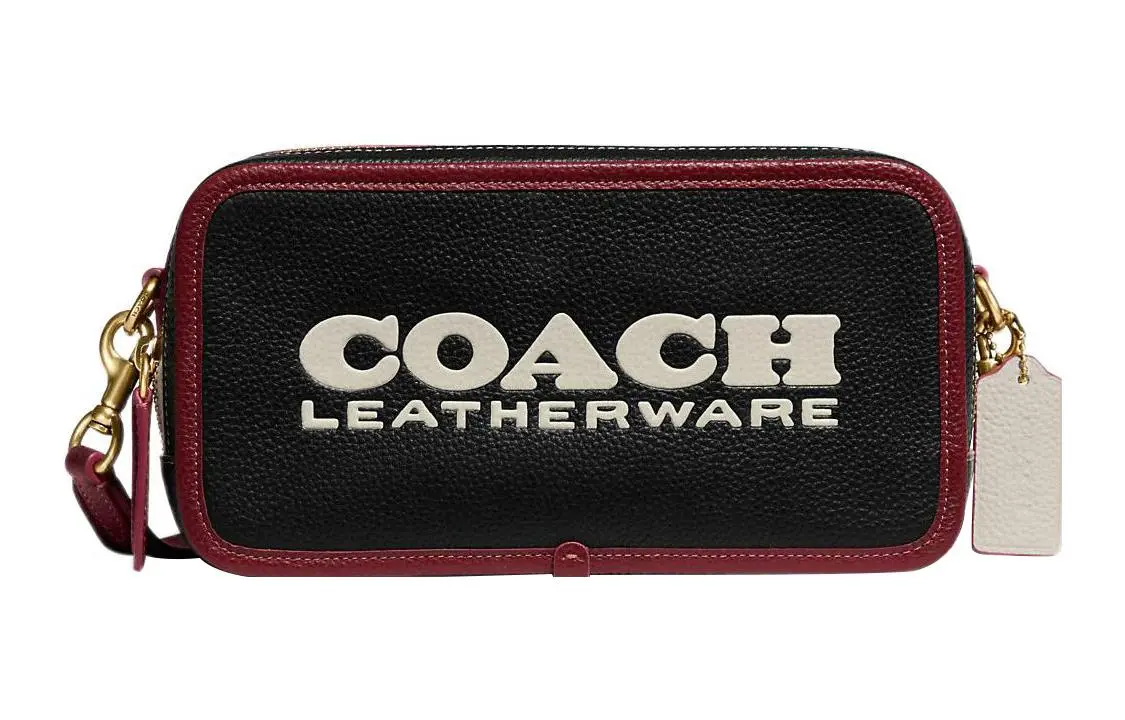 COACH Kia Natural Pebbled Leather Camera Bag, Shoulder Bag, Crossbody Bag Women's Black