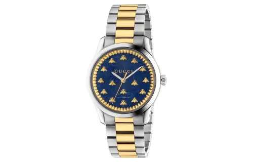GUCCI Wrist Watches Automatic Mechanical Movement Stainless Steel 18K Gold Strap 38mm Blue Dial Men's