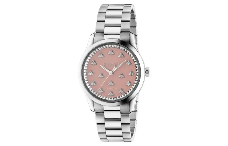 GUCCI Wrist Watches Automatic Mechanical Movement Stainless Steel Watchband 38mm Pink Watch Dial Women's