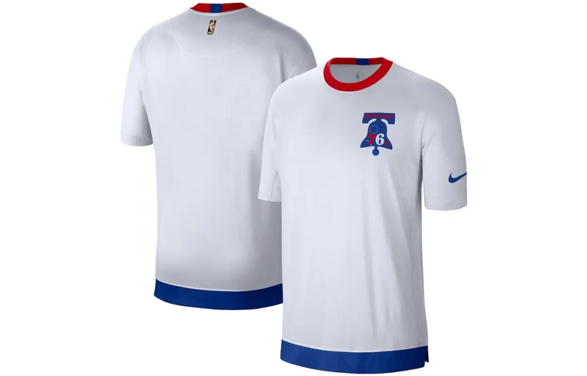 Nike NBA T-Shirts Men's White Crew Neck Moderate Straight Fit