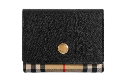 Burberry Cow Leather Wallet Coin Purse Wallet Women's Plaid Multi Color/Black