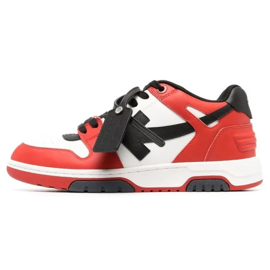 OFF WHITE Out Of Office Panelled Leather Sneakers 'Red Black White'