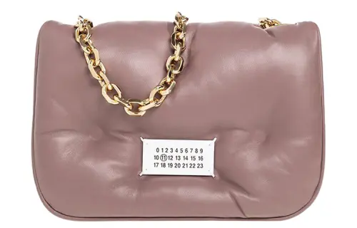Maison Margiela Goat Leather Crossbody Bag, Shoulder Bag Women's Dark Pink