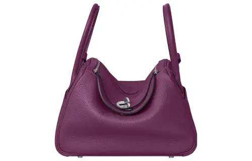HERMES Lindy Taurillon Clemence Cow Leather Handbag 26 Women's P9 Anemone Sea Anemone Purple