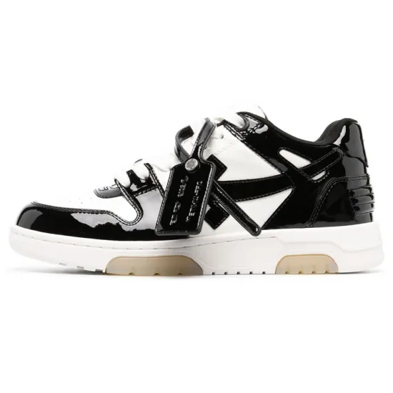 OFF-WHITE Out Of Office Low-Top Patent Sneaker 'Black White'