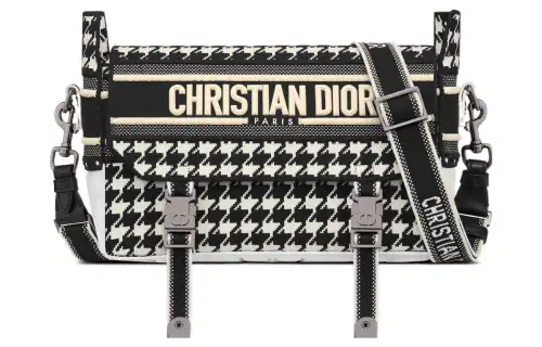 DIOR DiorCamp Technology Knitted Fabric Messenger Bag, Shoulder Bag, Crossbody Bag Small Women's Black/White