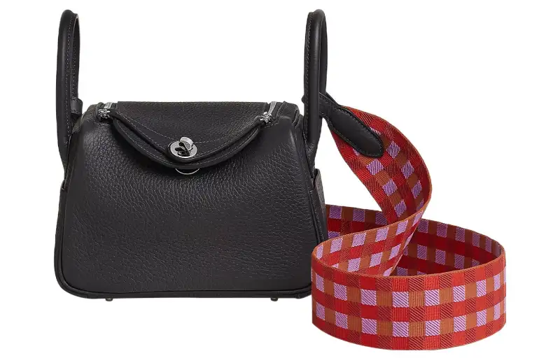 HERMES Lindy Clemence Cow Leather Handbag, Shoulder Bag, Crossbody Bag 19 Women's
