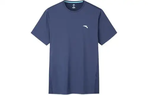 ANTA T Shirts Men's Blue Crew Neck Moderate Straight Fit