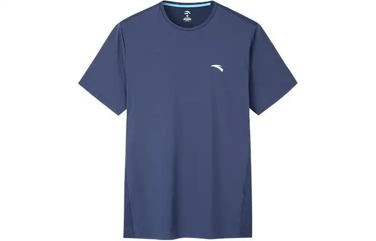 ANTA T Shirts Men's Blue Crew Neck Moderate Straight Fit