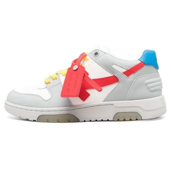 OFF-WHITE Out Of Office Ooo Low Tops Grey Red Yellow