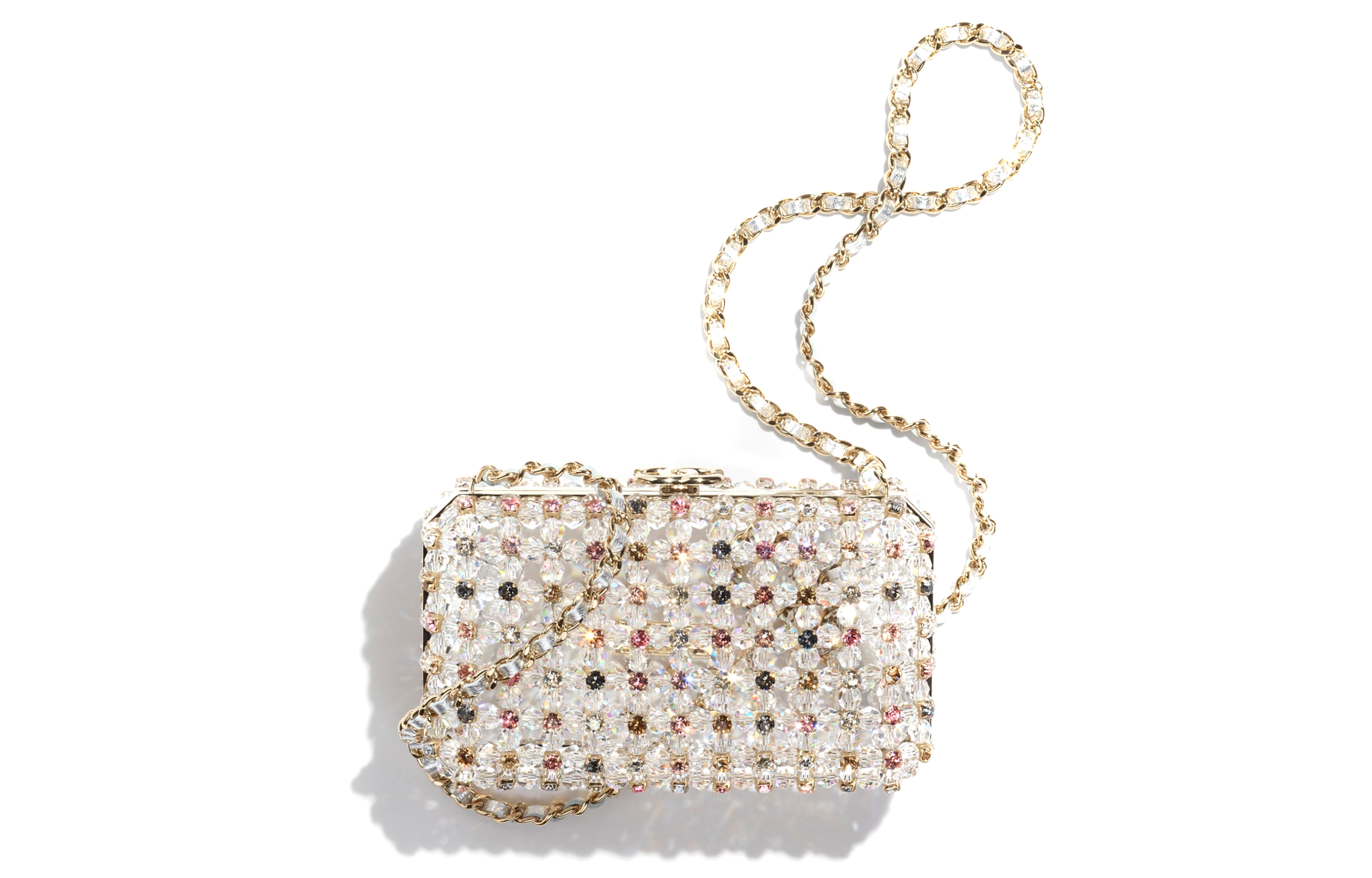 CHANEL Glazed Pearls With Rhinestone Evening Bag, Crossbody Bag, Shoulder Bag Regular Women's White & Multicolor