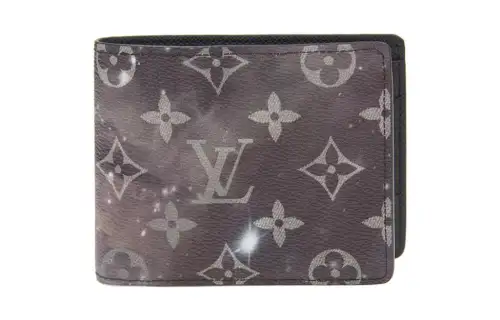LOUIS VUITTON Multiple Wallet Monogram Galaxy Black/Grey Multicolor