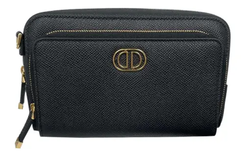 DIOR Caro Cow Leather Camera Bag, Handheld Shoulder Bag, Crossbody Bag Small Unisex Black