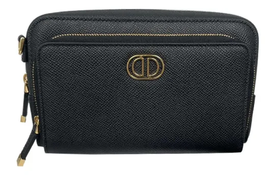 DIOR Caro Cow Leather Camera Bag, Handheld Shoulder Bag, Crossbody Bag Small Unisex Black