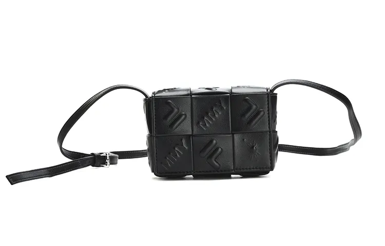 FILA MIHARA Collaboration Minimalist Fashion Pu Cell Phone Pouch, Crossbody Bag Extra Small Women's Jet Black